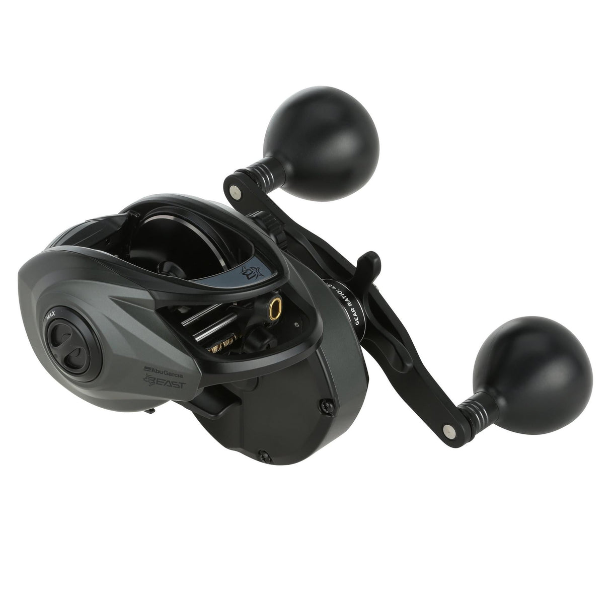 Abu Garcia Beast 400 low profile baitcasting reel, left-hand retrieve — three-quarter view