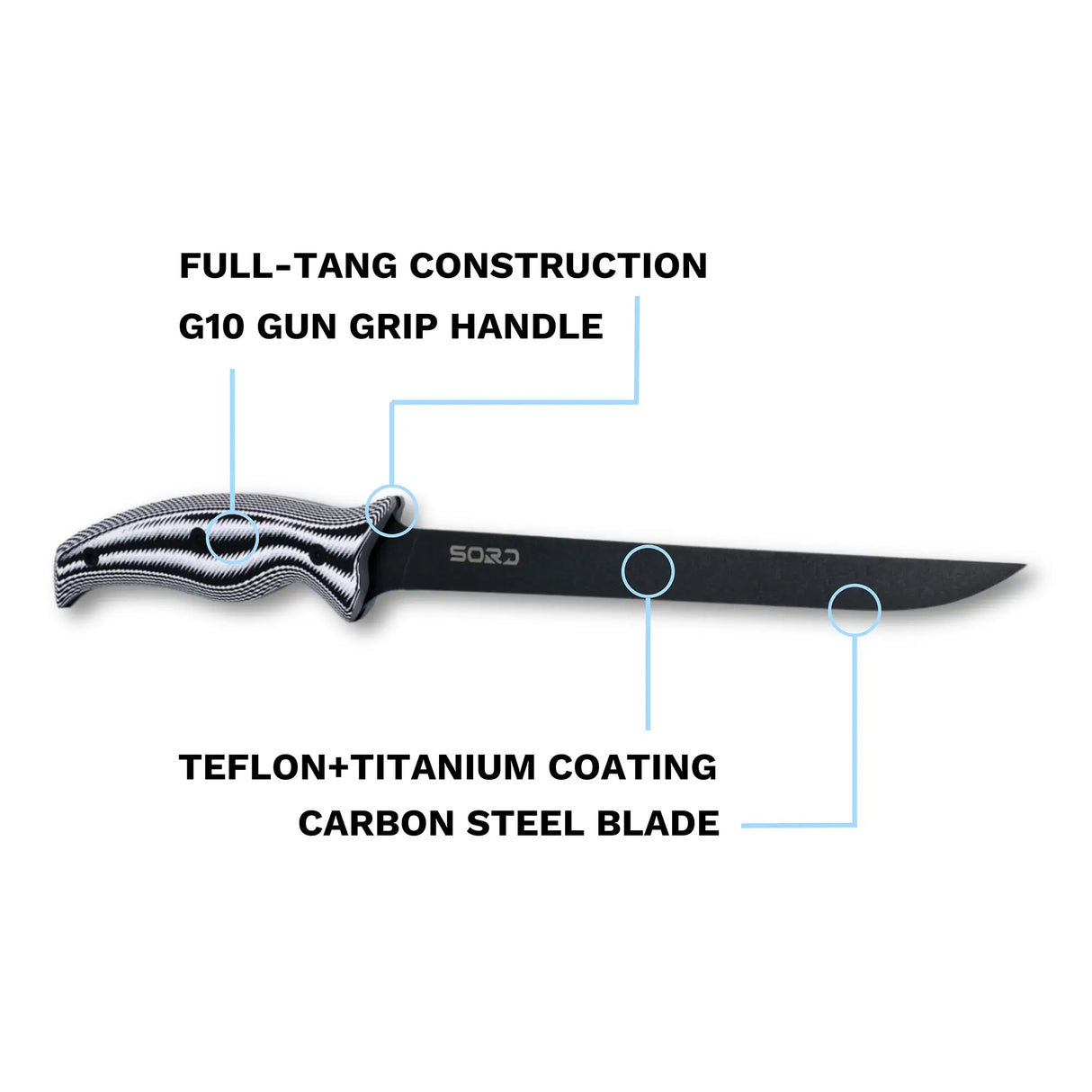 SORD 8" Medium Flex Fillet Knife