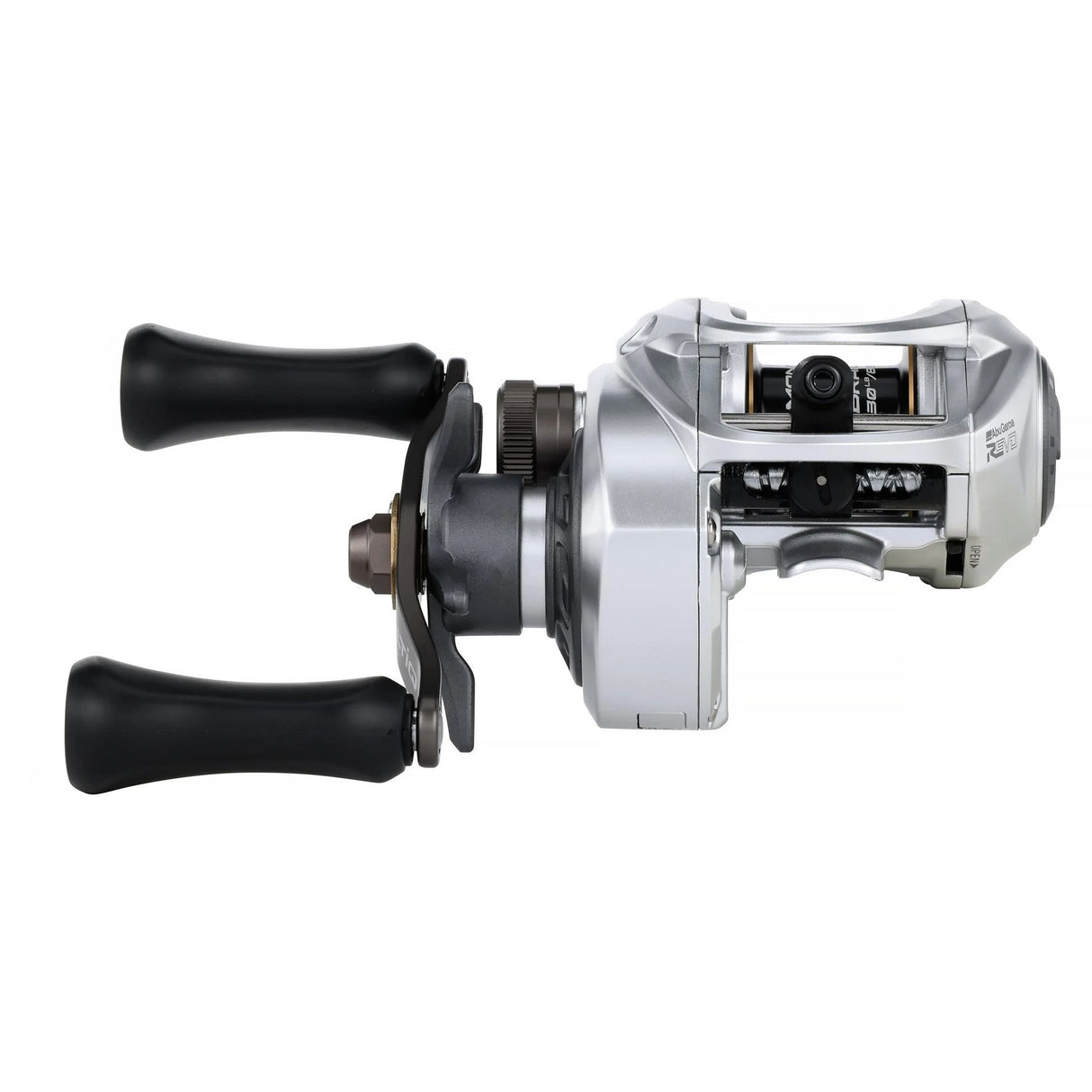 Abu Garcia Revo X VoltiQ low profile baitcasting reel — spool and handle
