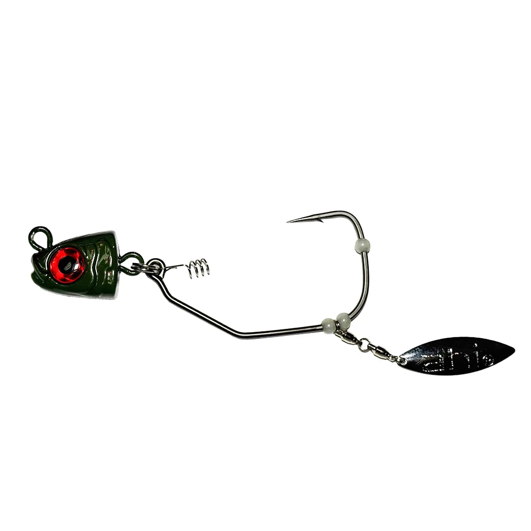 Ahi USA Flash Blade XT swing jig head in Grunt