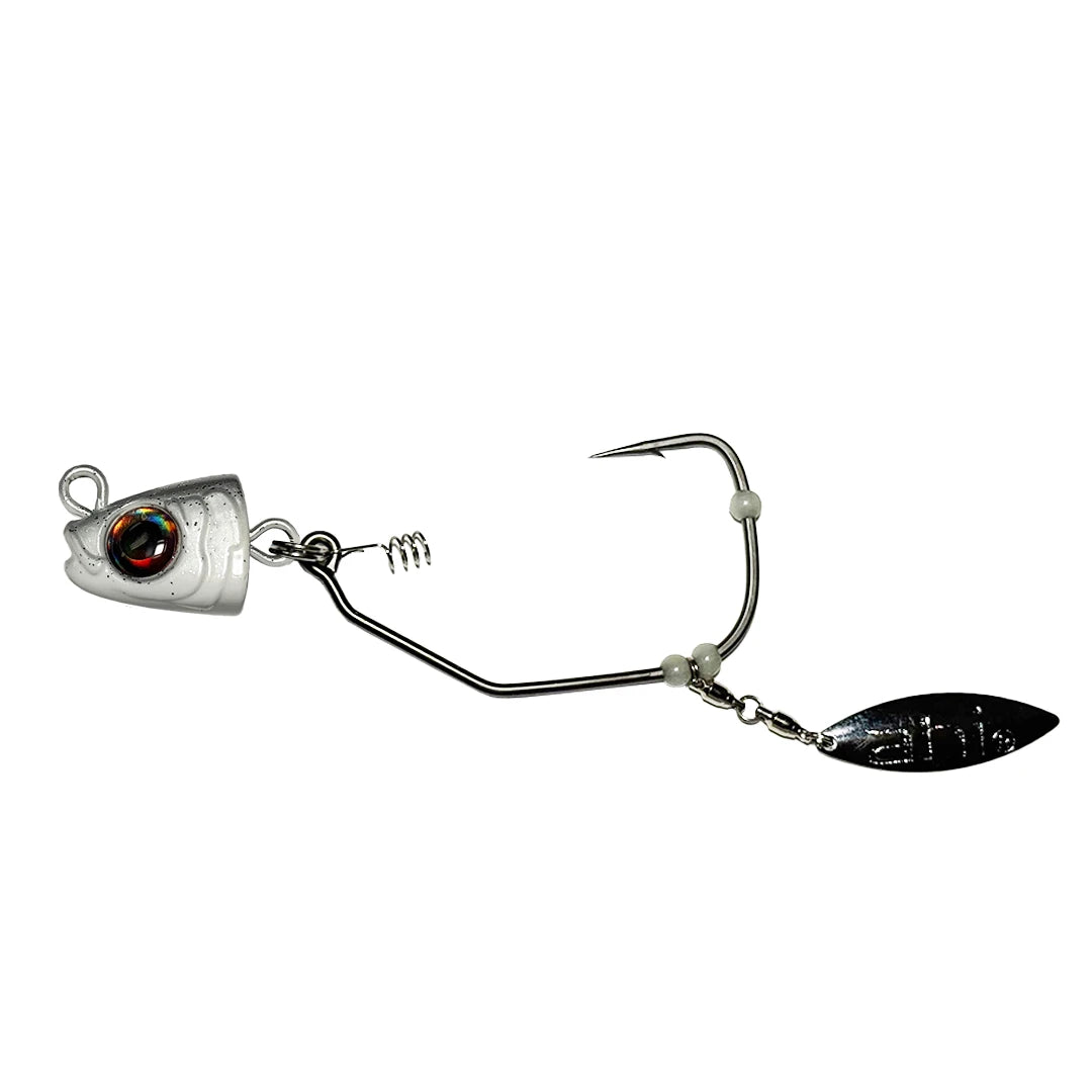 Ahi USA Flash Blade XT swing jig head in Pearl Ghost