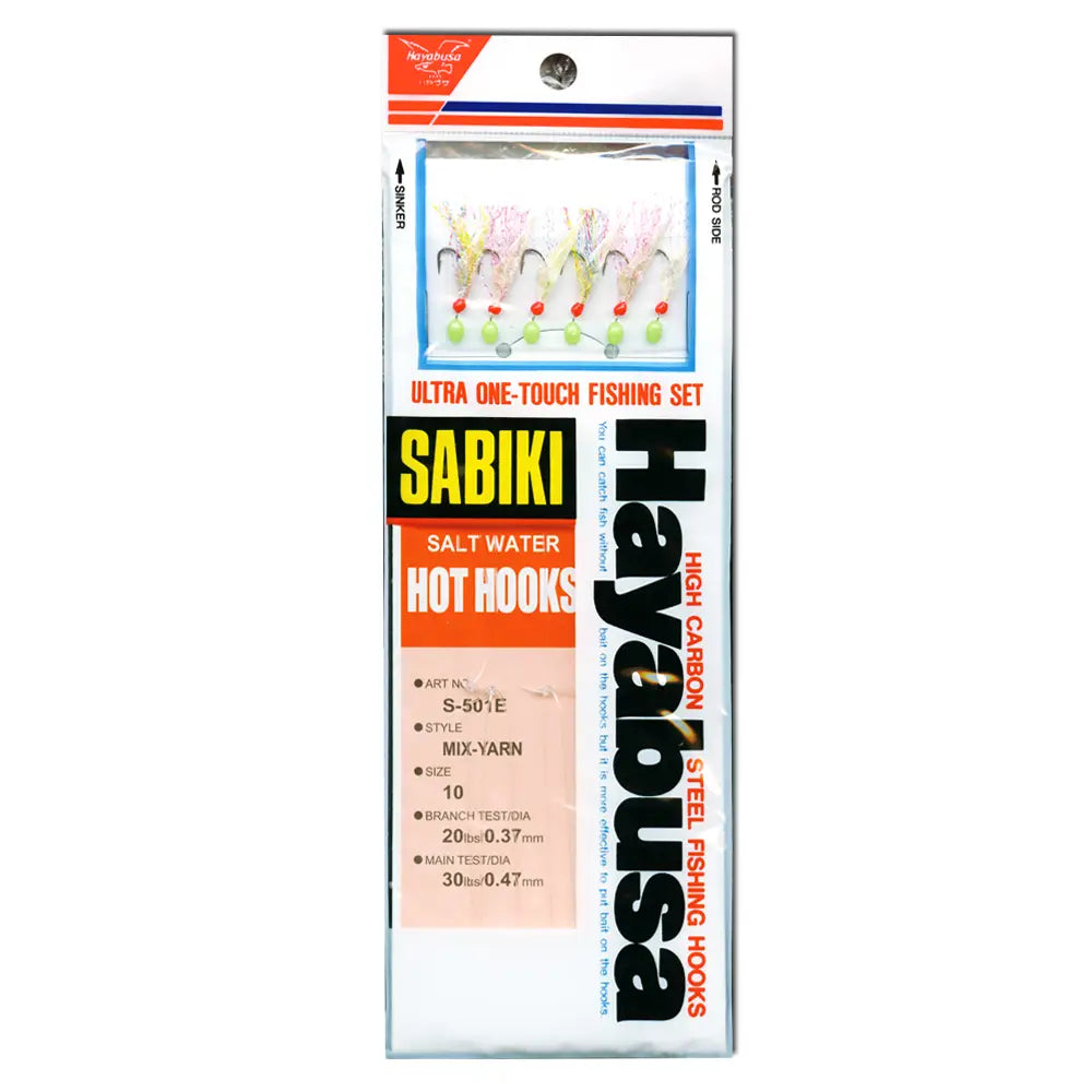 Hayabusa S-501E Mix Yarn Mackerel Sabiki 6-Hook Rigs
