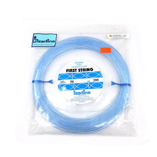 Izorline first string monofilament fishing line 50 yard coil of blue