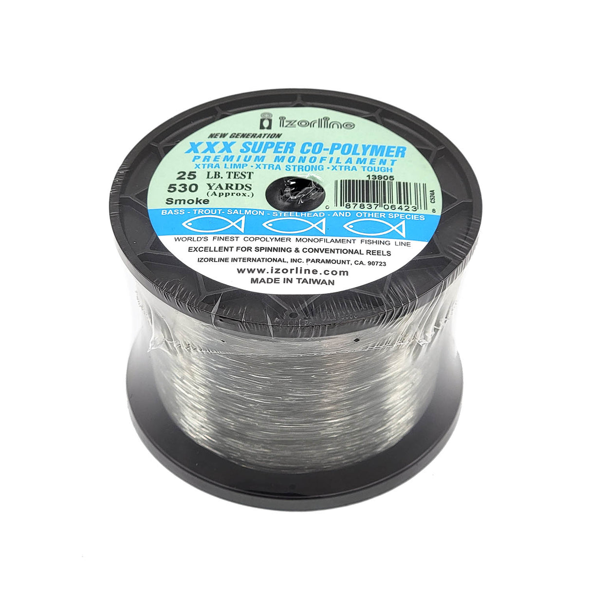 Quarter pound spool of Izorline XXX smoke colored copolymer fishing line