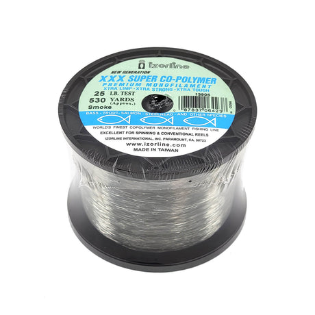 Quarter pound spool of Izorline XXX smoke colored copolymer fishing line