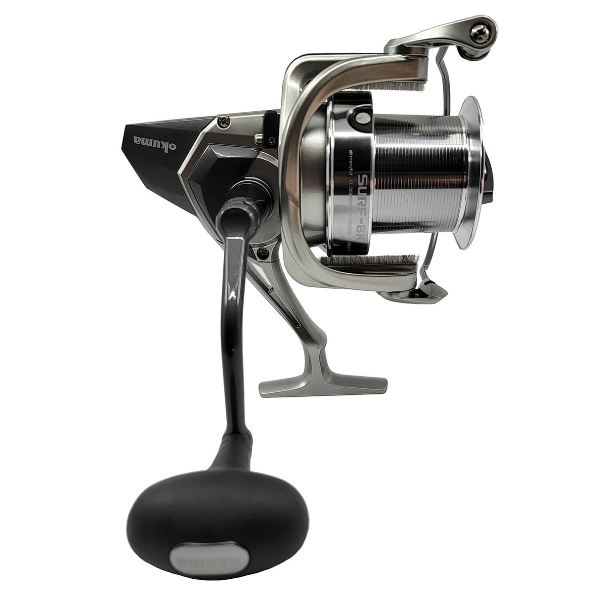 Okuma Surf 8K long cast spinning reel left side view