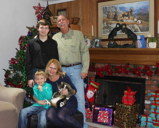 The Smith family at Christmas — Mark, Nadiya, Sergey and Mike, 2013