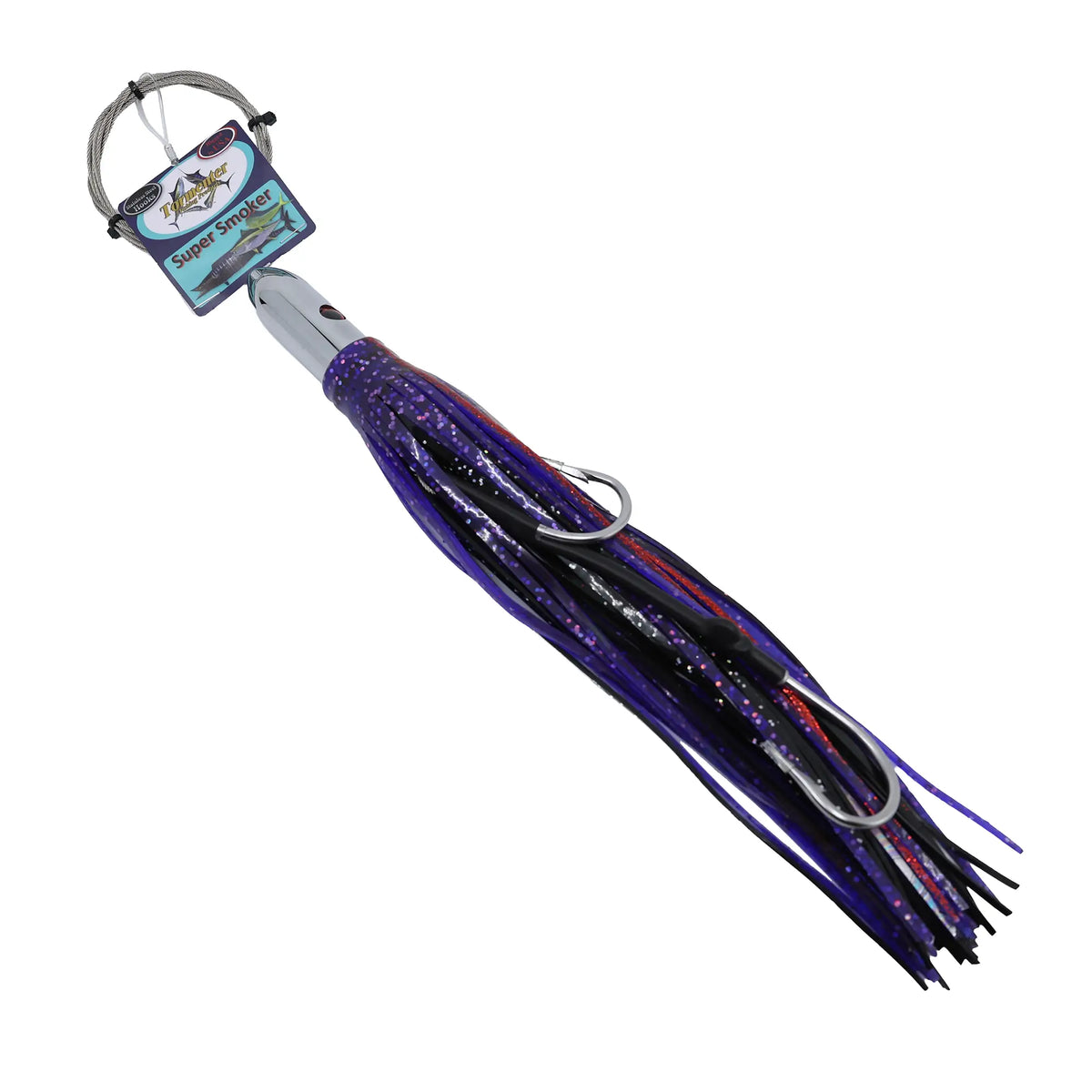 Tormenter Super Smoker 11 inch rigged wahoo lure in Phantom