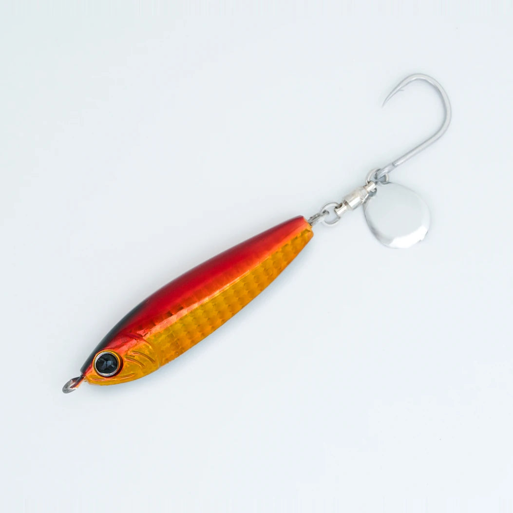 Zeake Fat Sardine Blade Jig in Red King Glow UV