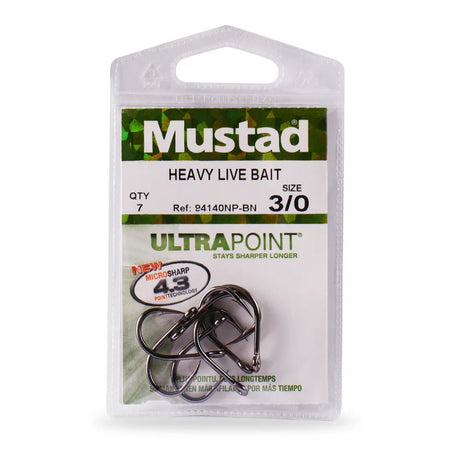 Mustad 94140BN 3X Live Bait Hooks