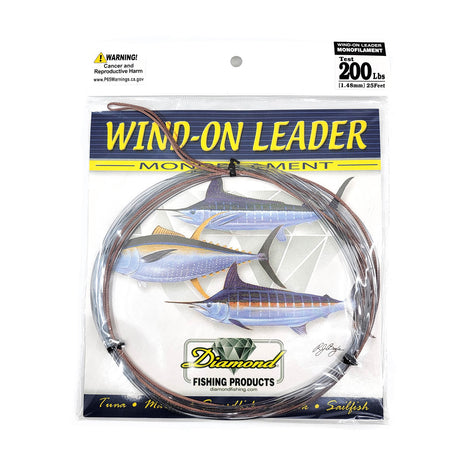 Momoi diamond 25 foot long blue monofilament wind on leader