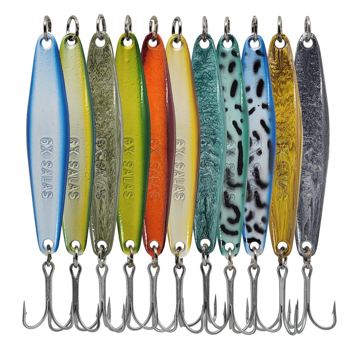 Salas 6X heavy yoyo iron jigs in all of the available colors at Charkbait
