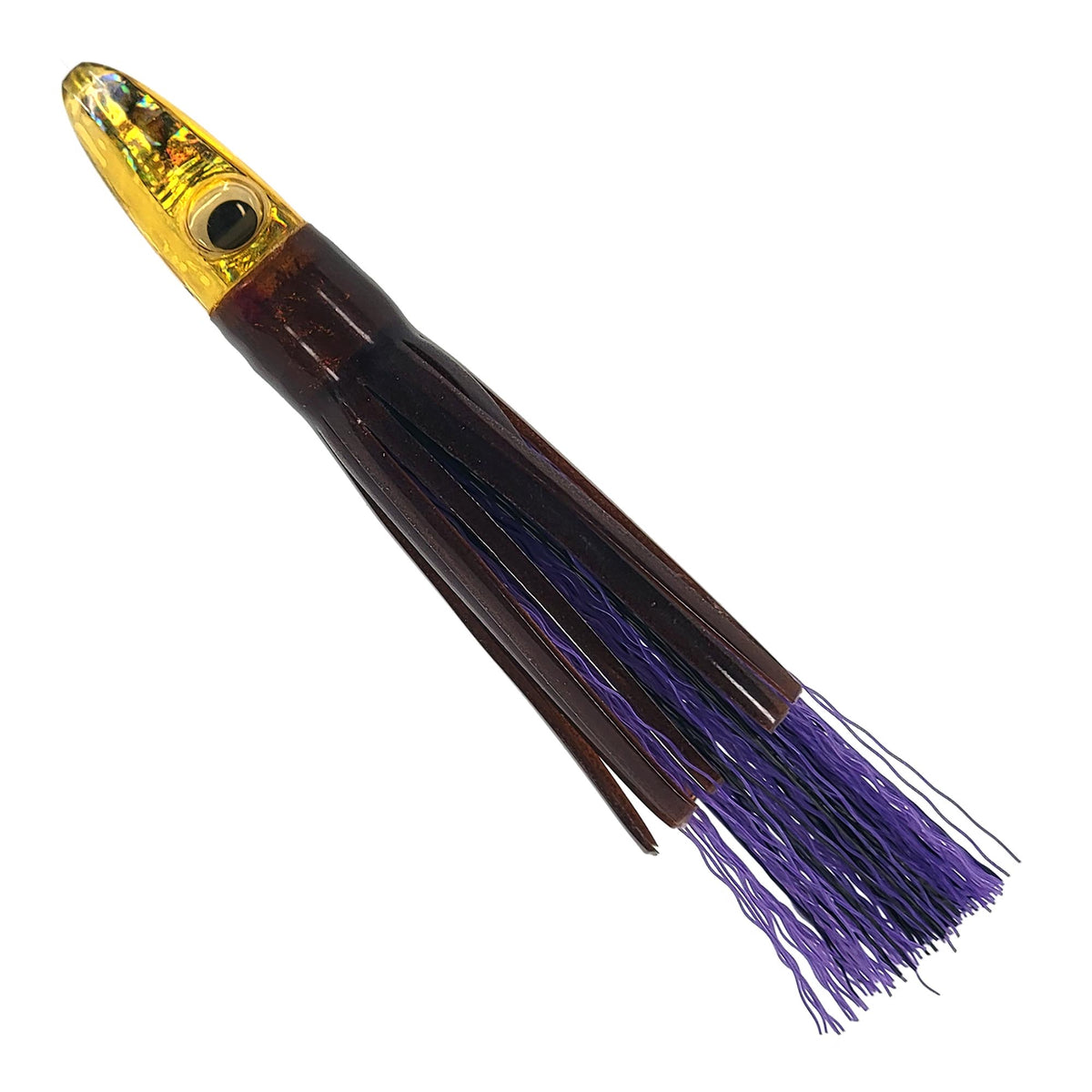 Toro Tamer Grass Skirt Tuna Lures - Purple Black Amber Head