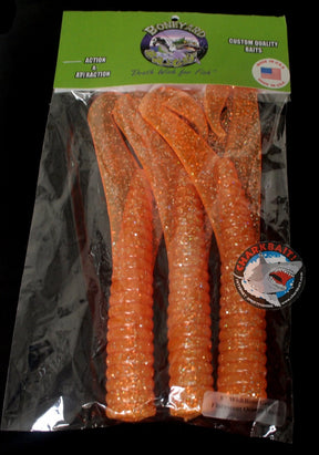 Boneyard Wish Bone 8" Twin Tail Grubs 3pk - Orange