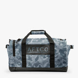 AFTCO Boat Bag 65L in Navy Grander Camo — three-quarter view