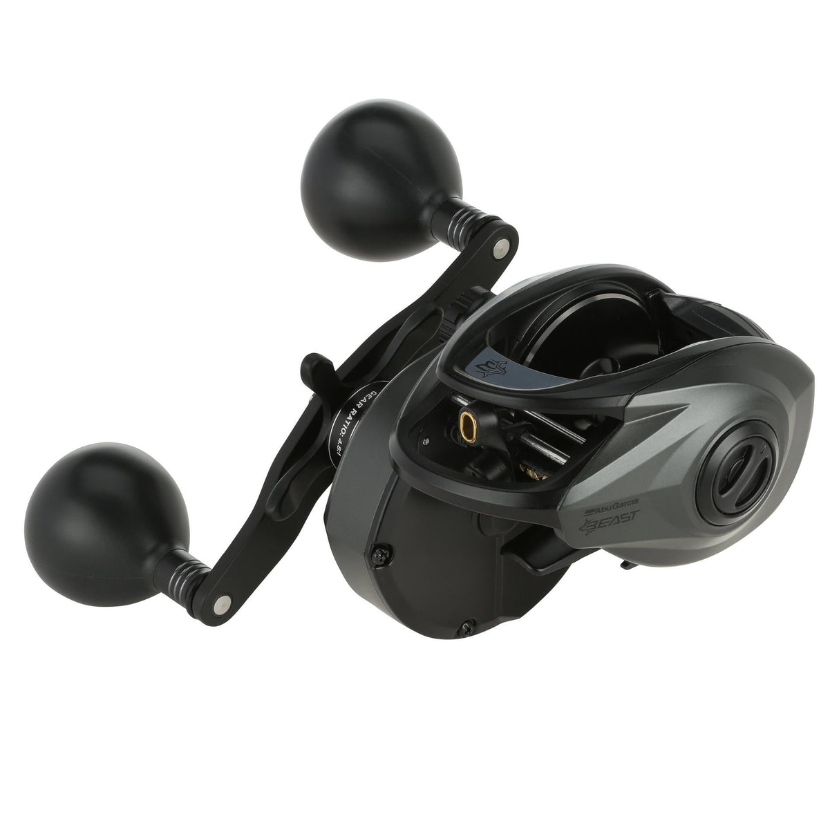 Abu Garcia Beast 400 low profile baitcasting reel, right-hand retrieve — three-quarter view