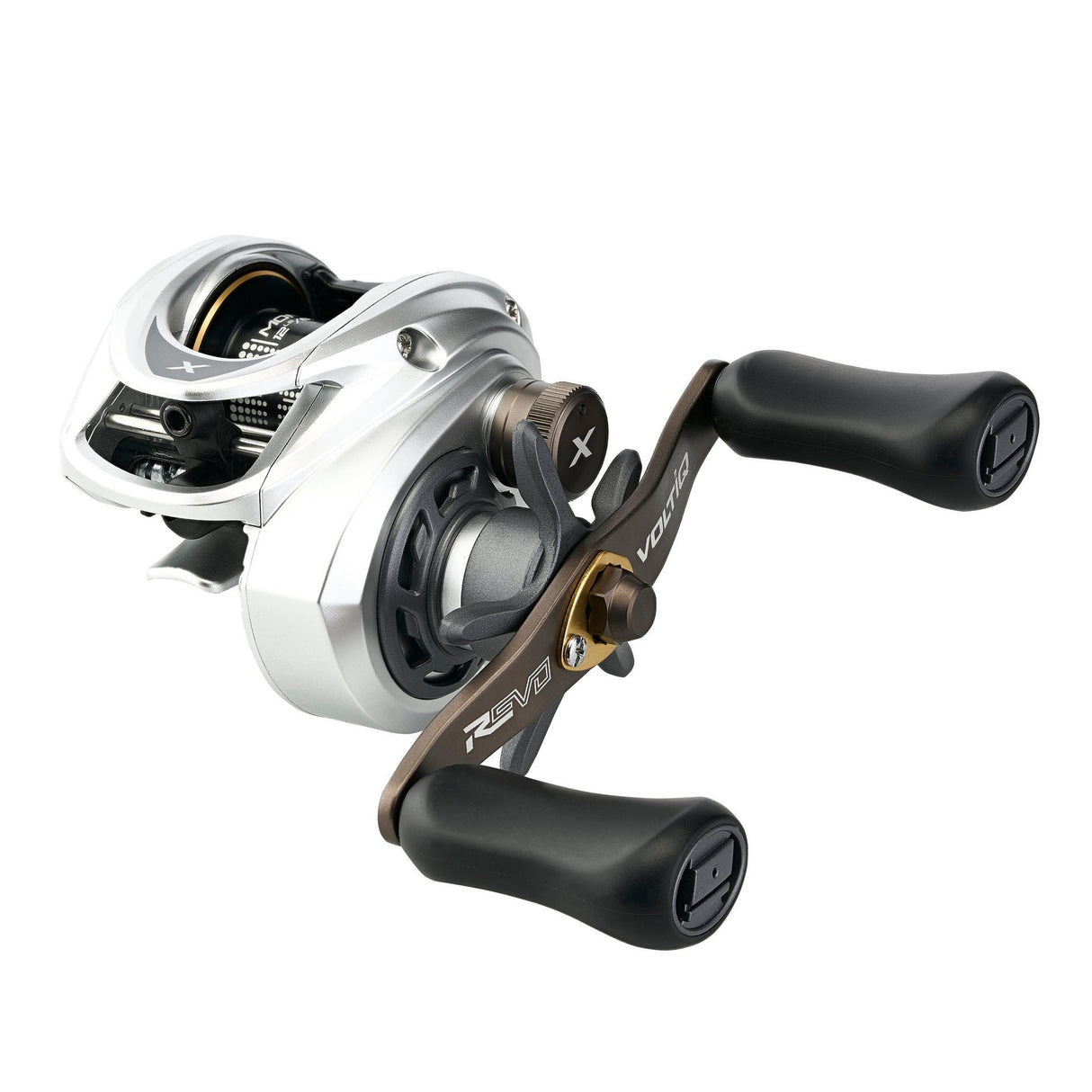 Abu Garcia Revo X VoltiQ low profile baitcasting reel, left-hand retrieve — side profile