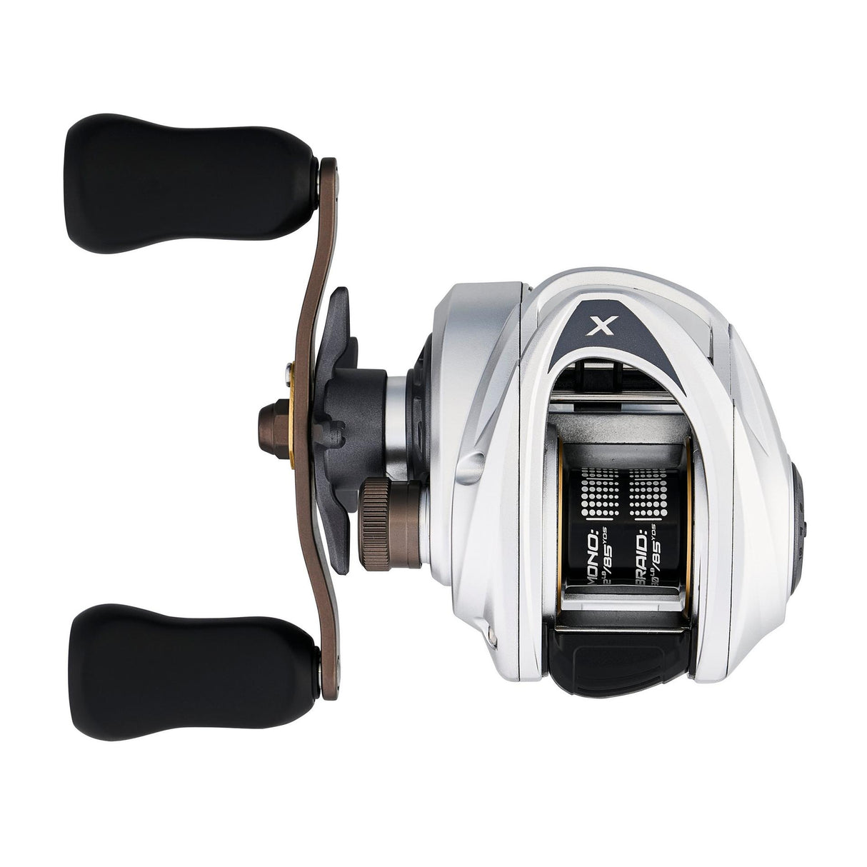 Abu Garcia Revo X VoltiQ low profile baitcasting reel, left-hand retrieve — VoltiQ braking side plate