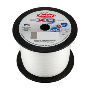 Berkley X9 Solid Braided Line Bulk Spools 2000m - Crystal White