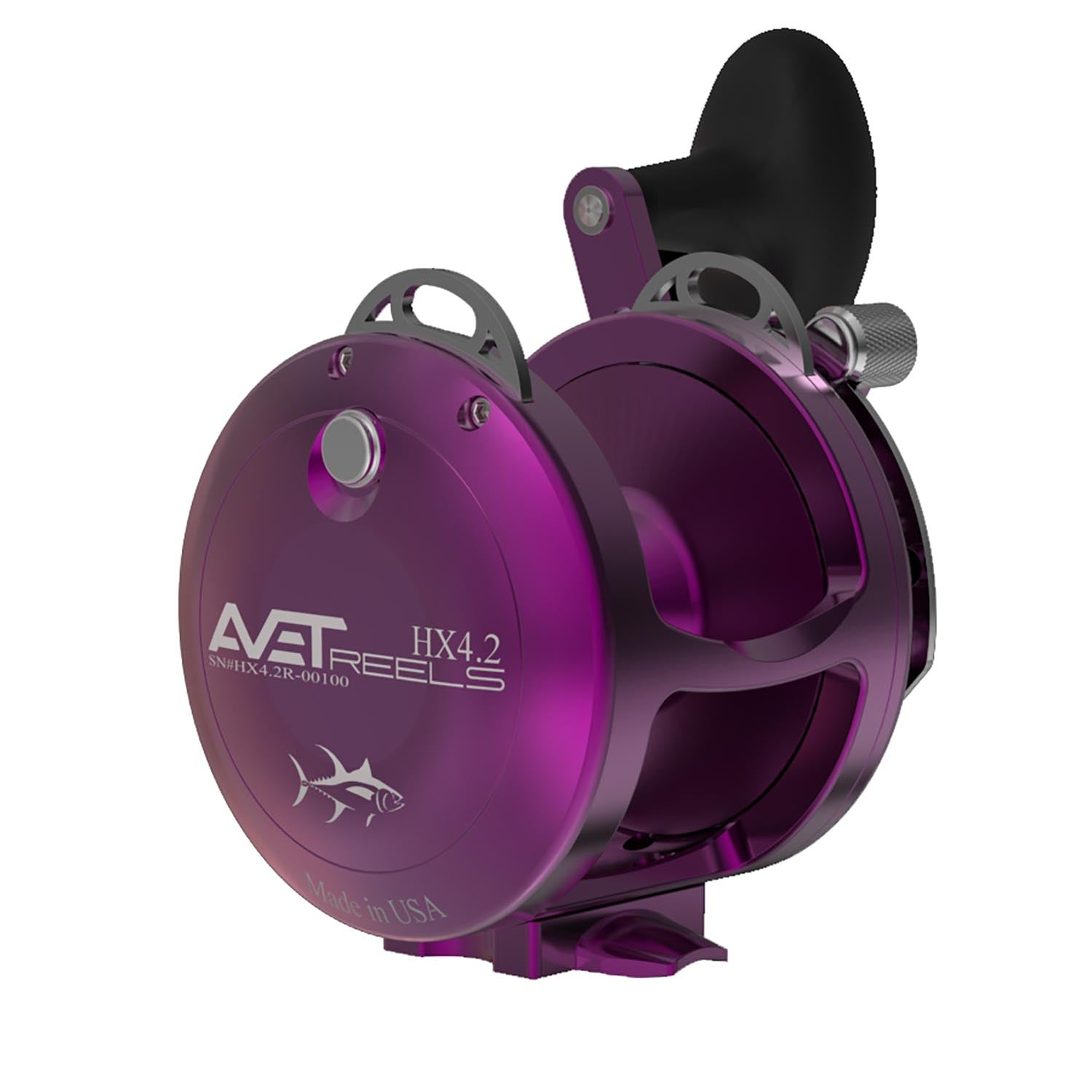 Avet HX 4.2 Single Speed Lever Drag Reel Right Hand / Purple