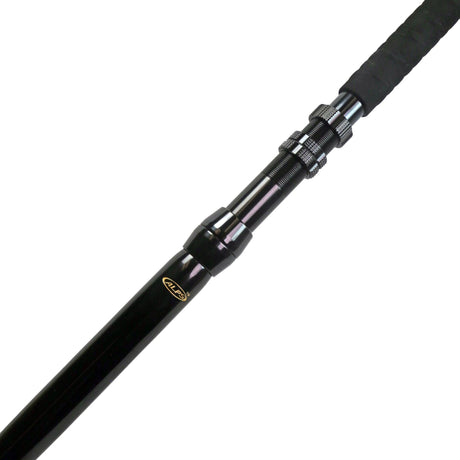 Okuma LBS Custom land-based shark rod, butt and reel seat detail