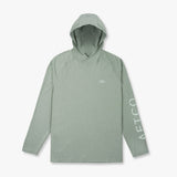 AFTCO Samurai sun protection hooded shirt in Olive Heather — front