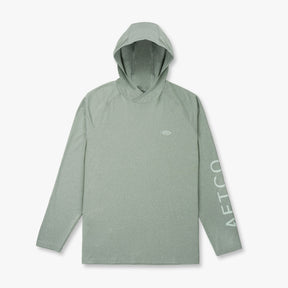 AFTCO Samurai sun protection hooded shirt in Olive Heather — front