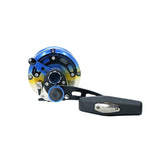 Okuma Makaira Yellowfin Tuna Special Edition lever drag reel — custom yellowfin anodized finish, view 3