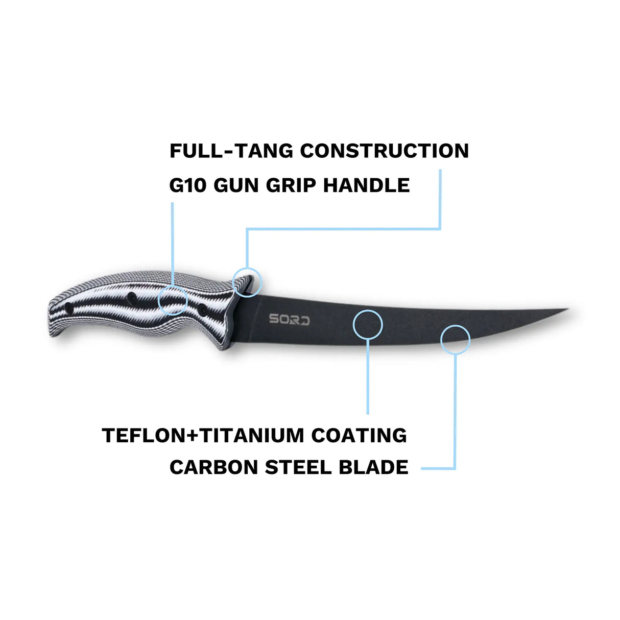 SORD 7" Medium Flex Fillet Knife