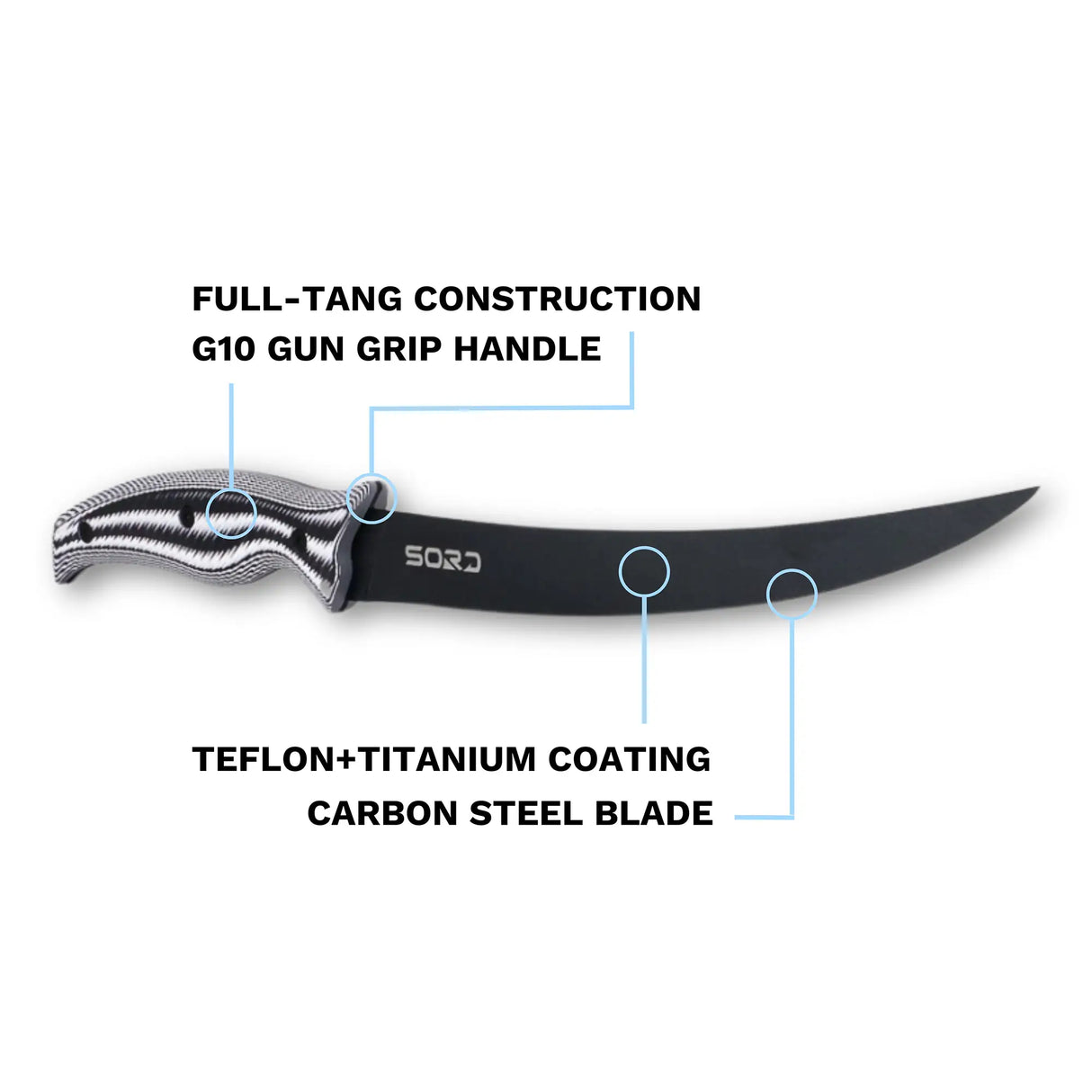 SORD 9" Medium Flex Fillet Knife