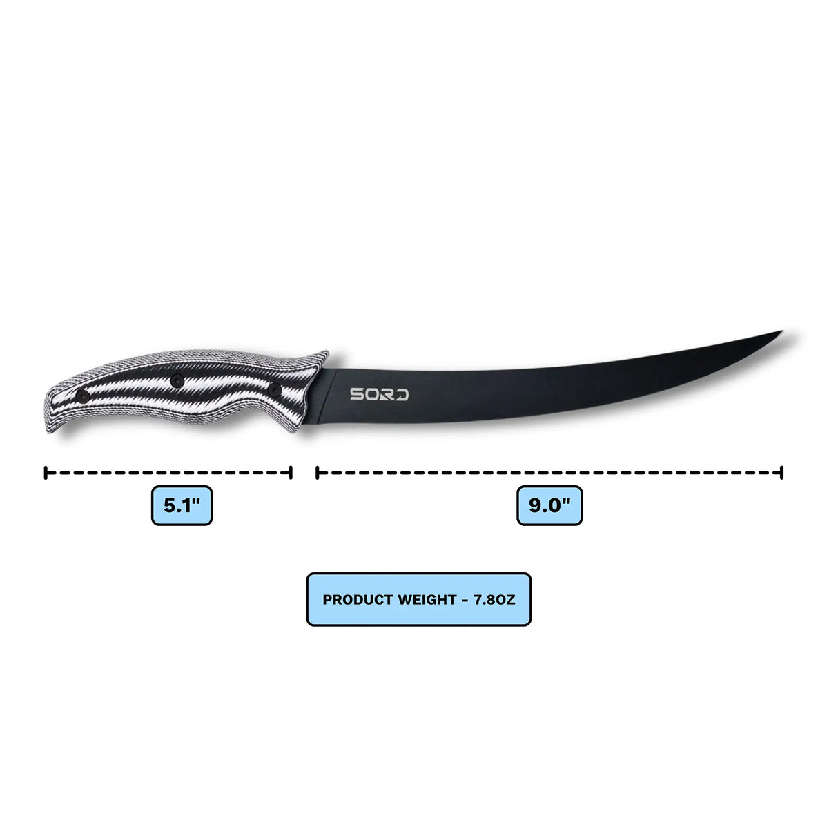 SORD 9" Medium Flex Fillet Knife