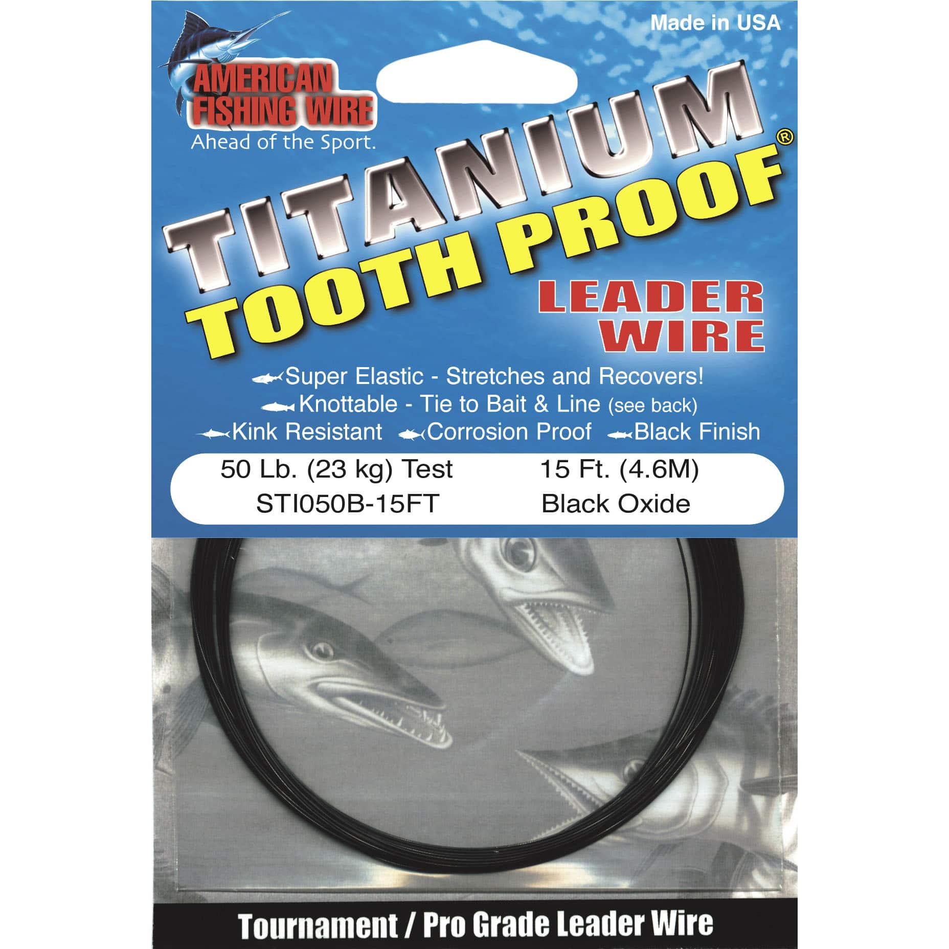 AFW Titanium Tooth Proof Single Strand Leader Wire - 15 ft