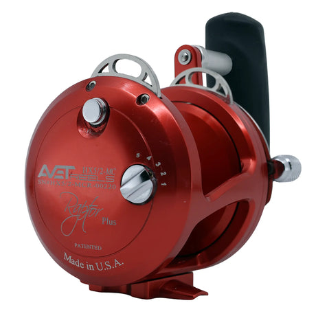 Avet HX Raptor Plus 5/2 MC Two Speed Reels - Red, left side plate