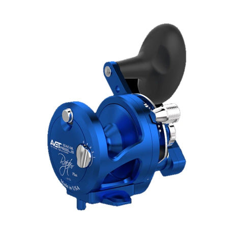 Avet SXJ Raptor Plus 6/3 MC Two Speed Reels - Blue, left side plate