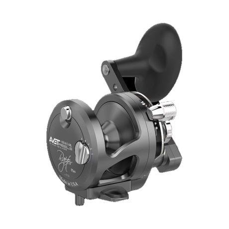 Avet SXJ Raptor Plus 6/3 MC Two Speed Reels - Gunmetal, left side plate