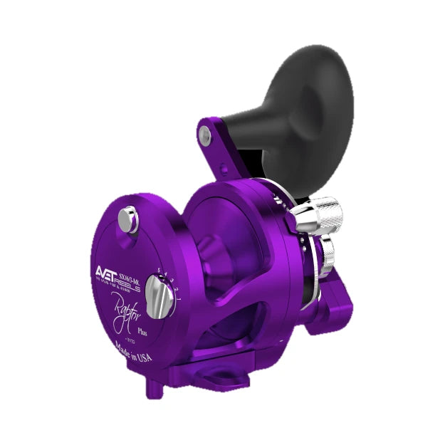 Avet SXJ Raptor Plus 6/3 MC Two Speed Reels - Purple, left side plate
