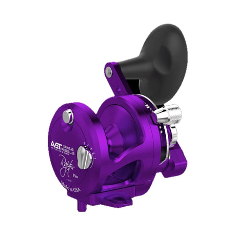 Avet SXJ Raptor Plus 6/3 MC Two Speed Reels - Purple, left side plate