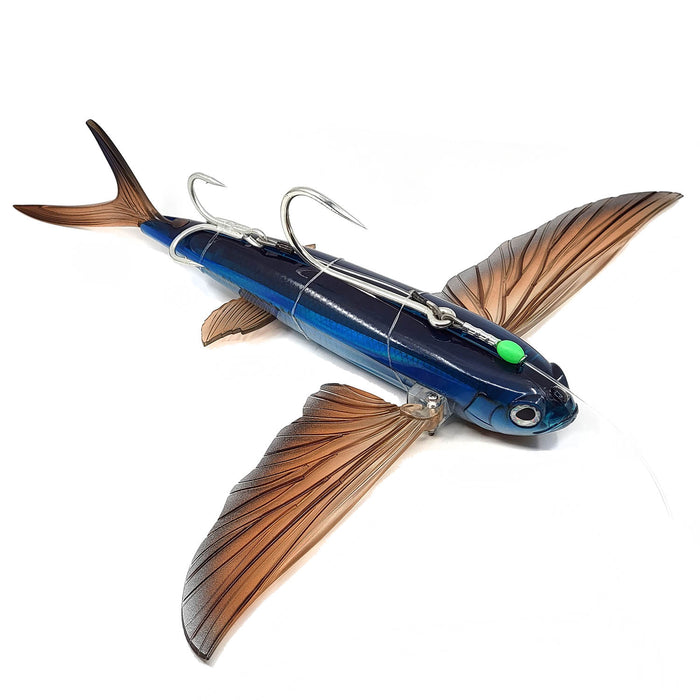Nomad Design slipstream flying fish lure rigged with single and treble hook