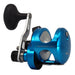 Okuma Custom Blue 12 narrow size lever drag two speed fishing reel side view