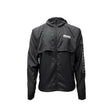 Okuma Zip Up Windbreaker 2024 in black — front view with full-length zip, hood and chest logo