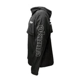 Okuma Zip Up Windbreaker 2024 — side view showing the full-length Okuma logo down the left sleeve