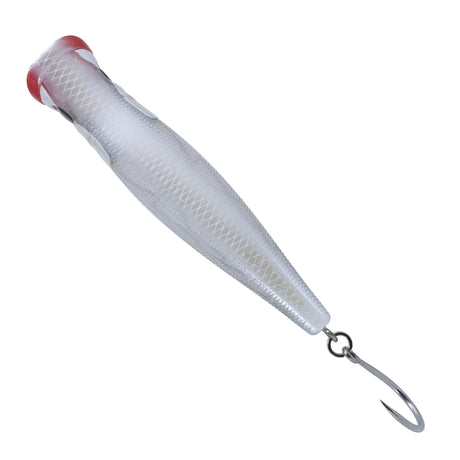 Small Lure Company Mikros-Pop popper in Pearl White, top view