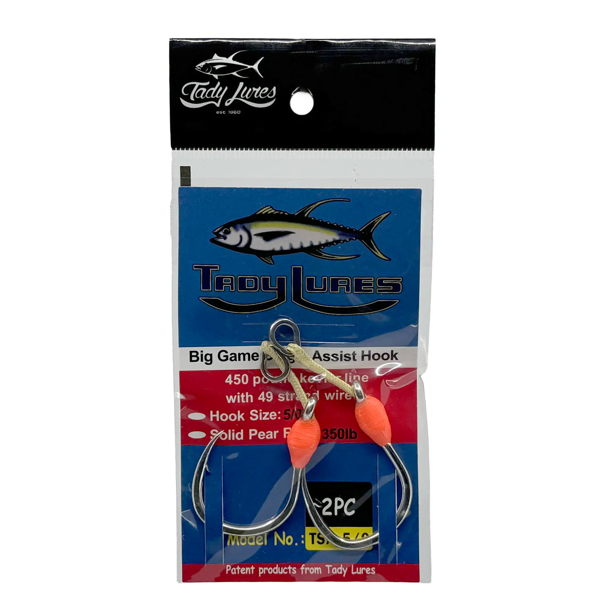 Tady Wire Single Assist Hooks 2pk