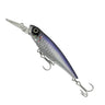 Fishing lure with a metallic finish on a white background