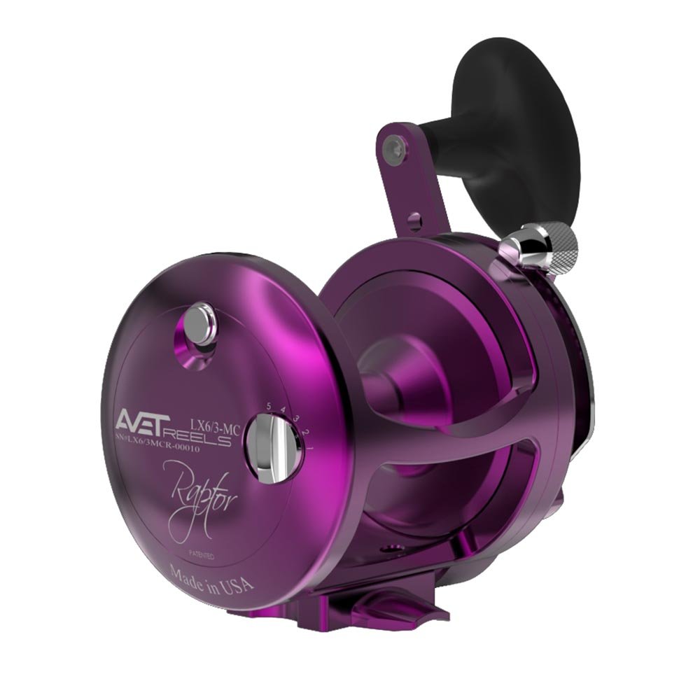 Avet LX Raptor 6/3 MC Two Speed Reels - Right Hand / Purple