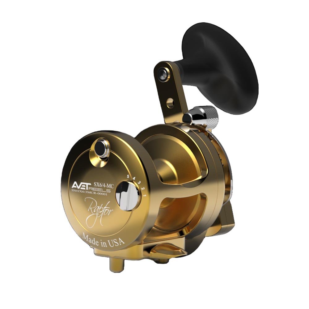 Avet SX Raptor 6/4 MC Two Speed Reels - Right Hand / Gold