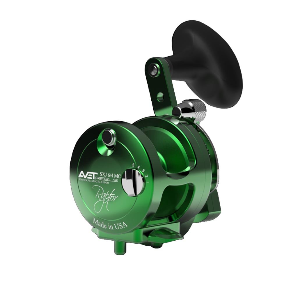 Avet SXJ Raptor 6/4 MC Two Speed Reels - Right Hand / Green