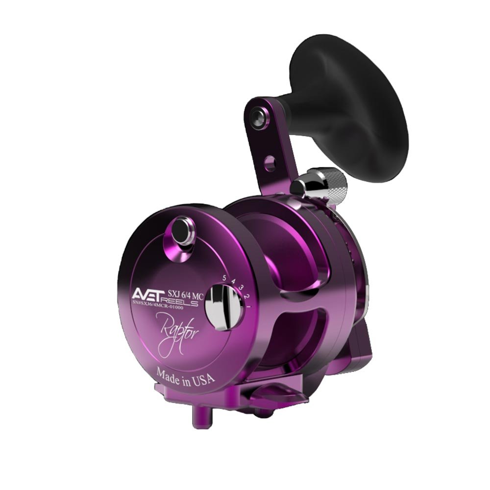 Avet SXJ Raptor 6/4 MC Two Speed Reels - Right Hand / Purple