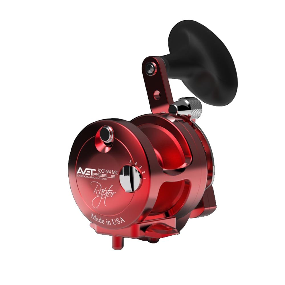 Avet SXJ Raptor 6/4 MC Two Speed Reels - Right Hand / Red