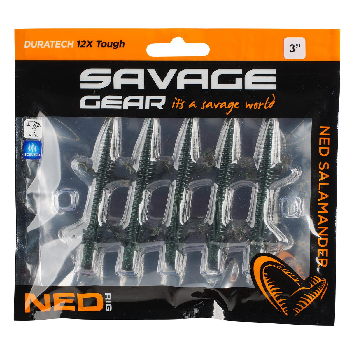 Savage Gear Ned Salamandra de 3 pulgadas, paquete de 6